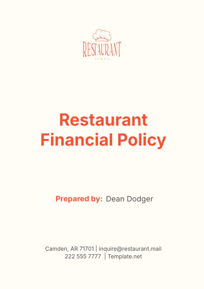 Free Restaurant Financial Policy Template to Edit Online