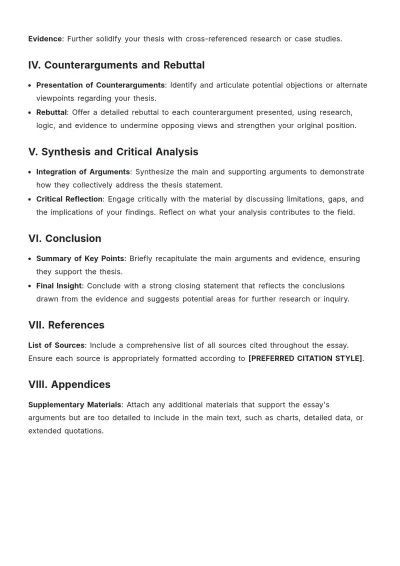 Free Academic Essay Plan Template to Edit Online