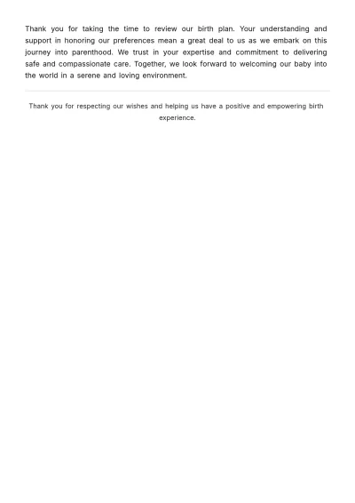 Free The Bump Birth Plan Template to Edit Online