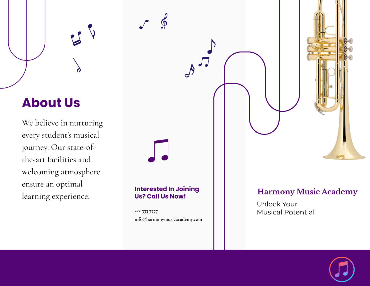 Music School Programs Brochure Template