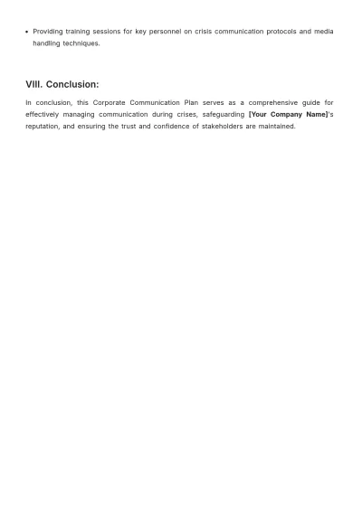 Free Corporate Communication Plan Template to Edit Online