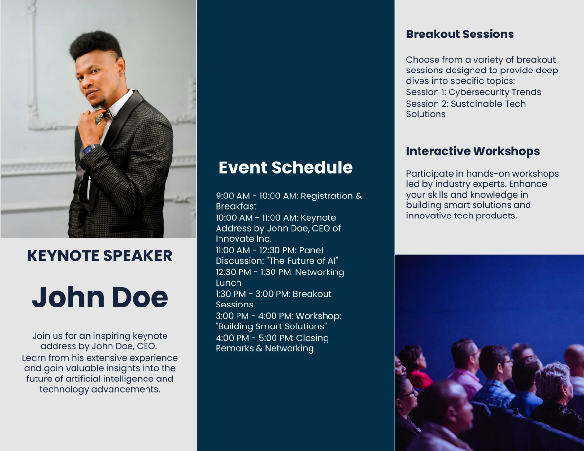 Free Corporate Event Brochure Template to Edit Online