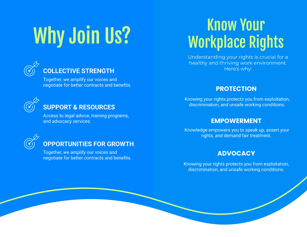 Free Labor Union Brochure Template to Edit Online