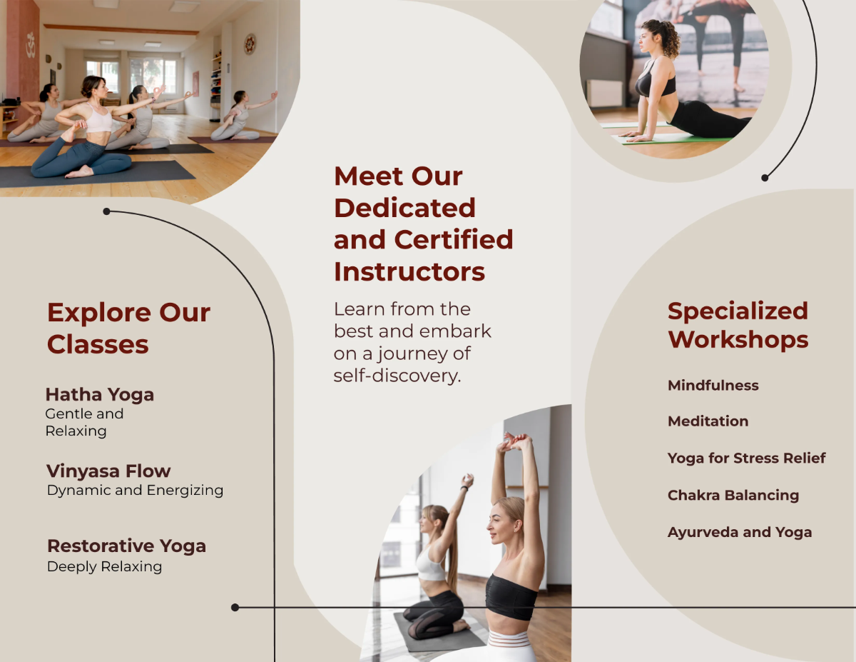 Free Yoga Trifold Brochure Template to Edit Online