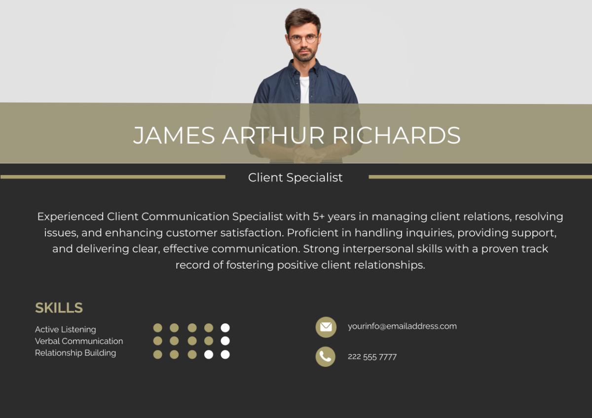 CV Client Communication Half Cover Page Template