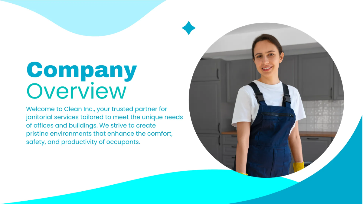 Free Janitorial Services for Offices and Buildings Presentation Template to Edit Online