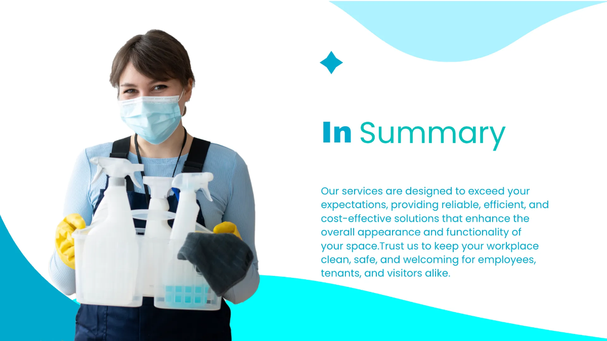 Free Janitorial Services for Offices and Buildings Presentation Template to Edit Online