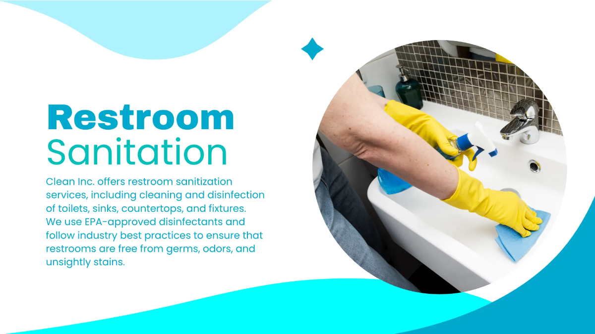 Free Janitorial Services for Offices and Buildings Presentation Template to Edit Online