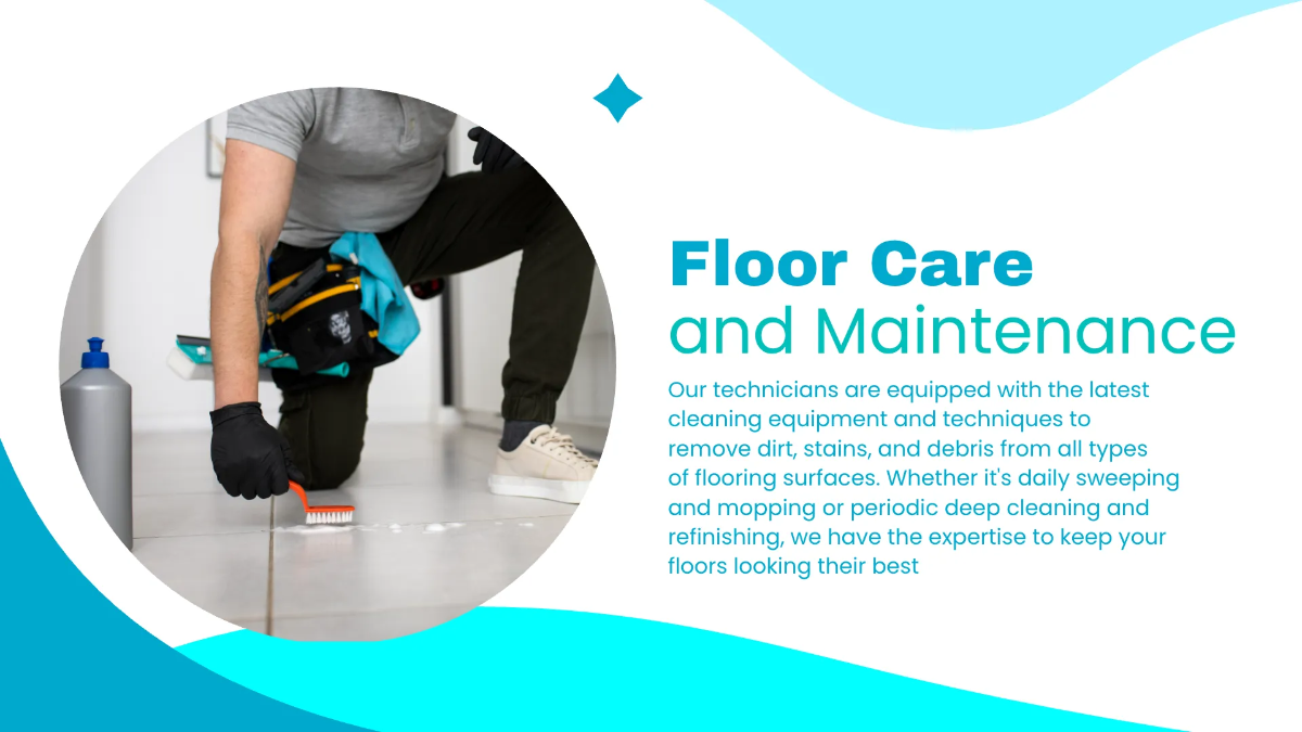 Free Janitorial Services for Offices and Buildings Presentation Template to Edit Online