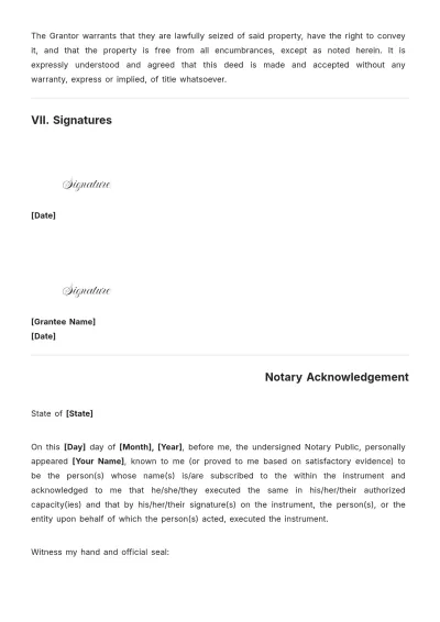 Free Quitclaim Deed On Mortgaged Property Template to Edit Online