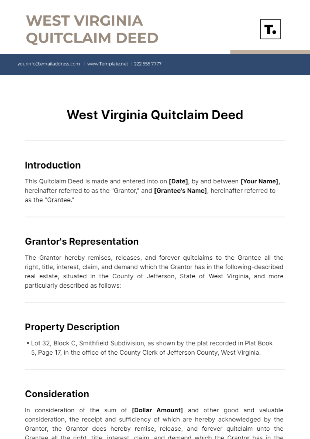 West Virginia Quitclaim Deed Template - Edit Online & Download