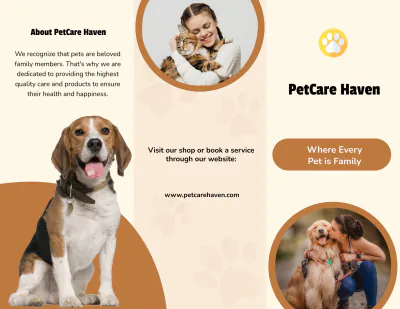 Free Pet Services Brochure Template to Edit Online