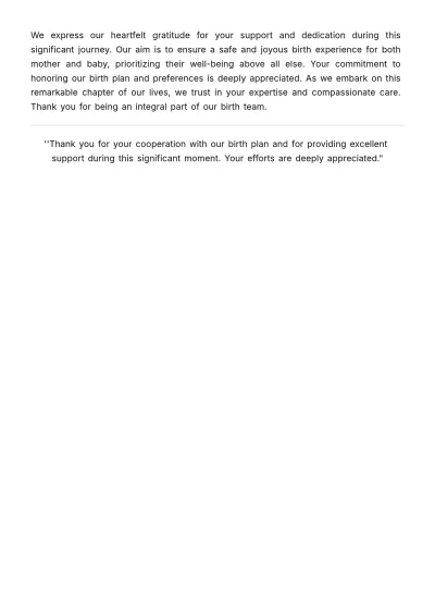 Free Birth Plan For Healthy Delivery Template to Edit Online