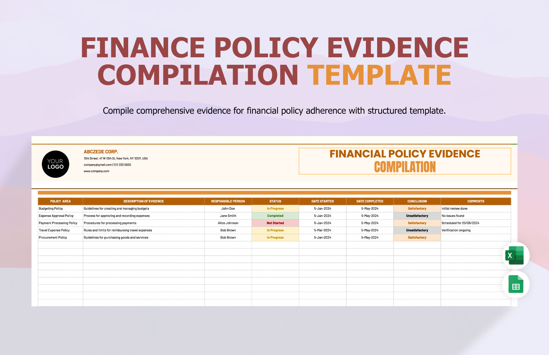 Financial Policy Evidence Compilation Template