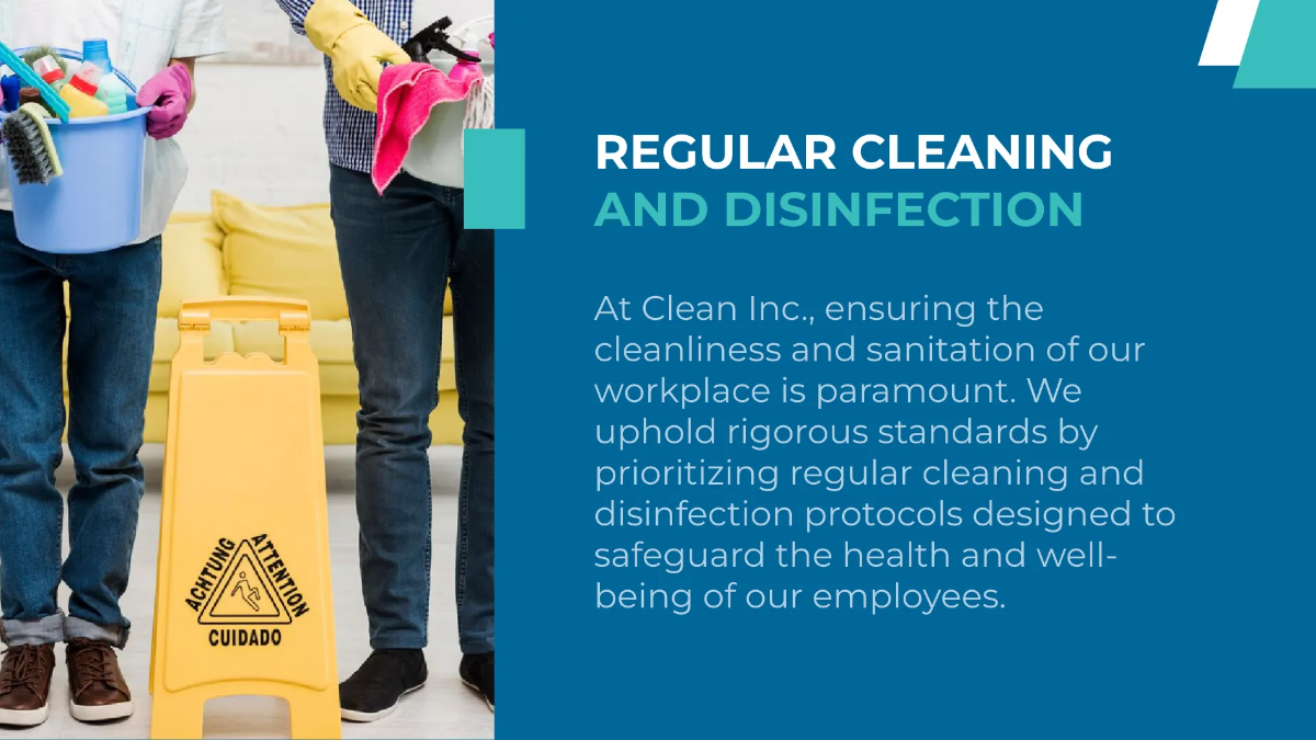 Free Workplace Sanitization Strategies Presentation Template to Edit Online