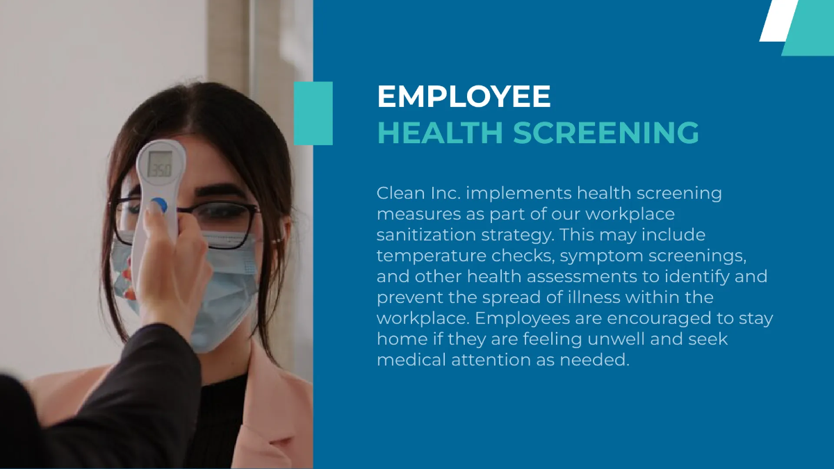 Free Workplace Sanitization Strategies Presentation Template to Edit Online