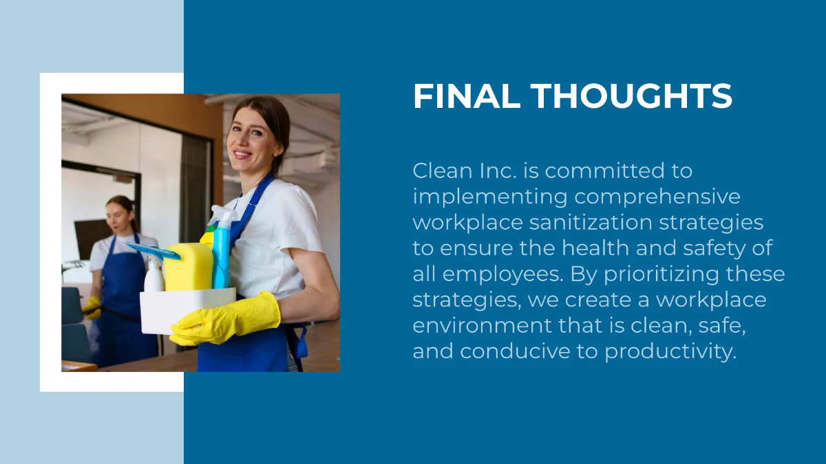 Free Workplace Sanitization Strategies Presentation Template to Edit Online