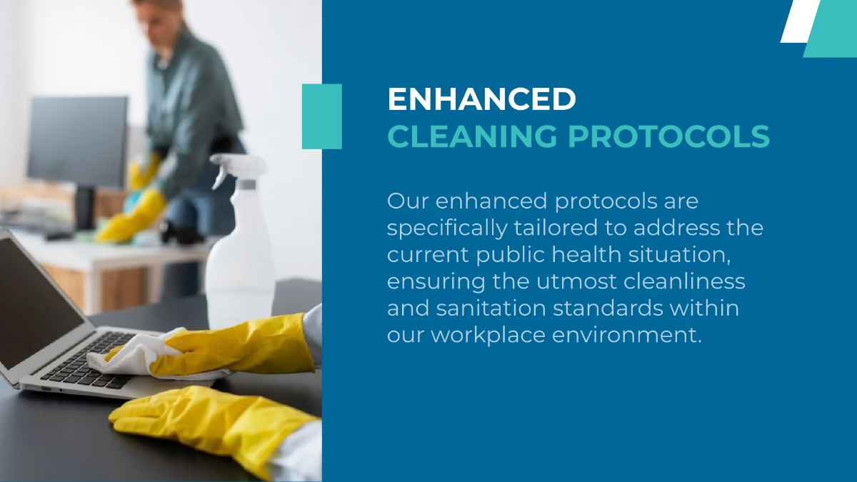 Free Workplace Sanitization Strategies Presentation Template to Edit Online