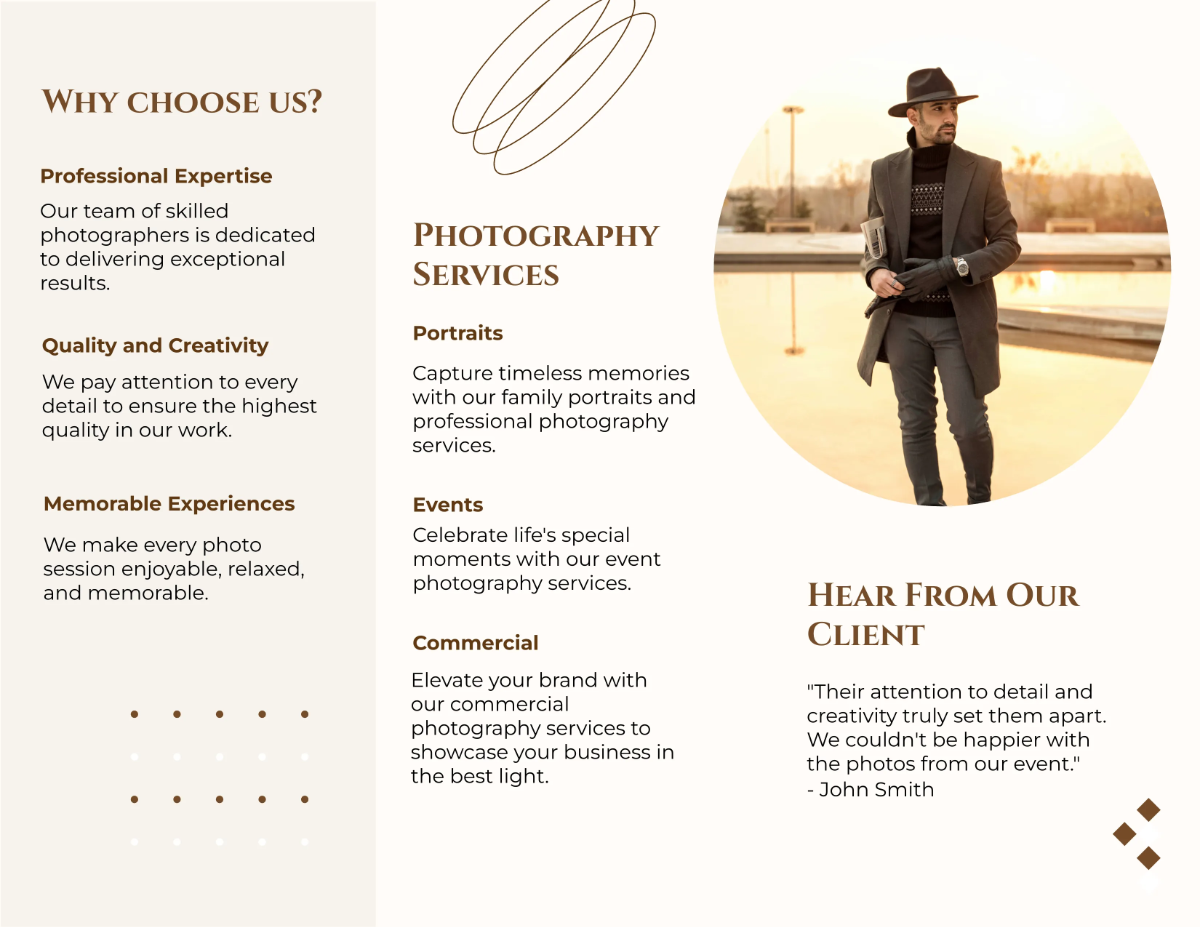 Free Photographer Brochure Template to Edit Online