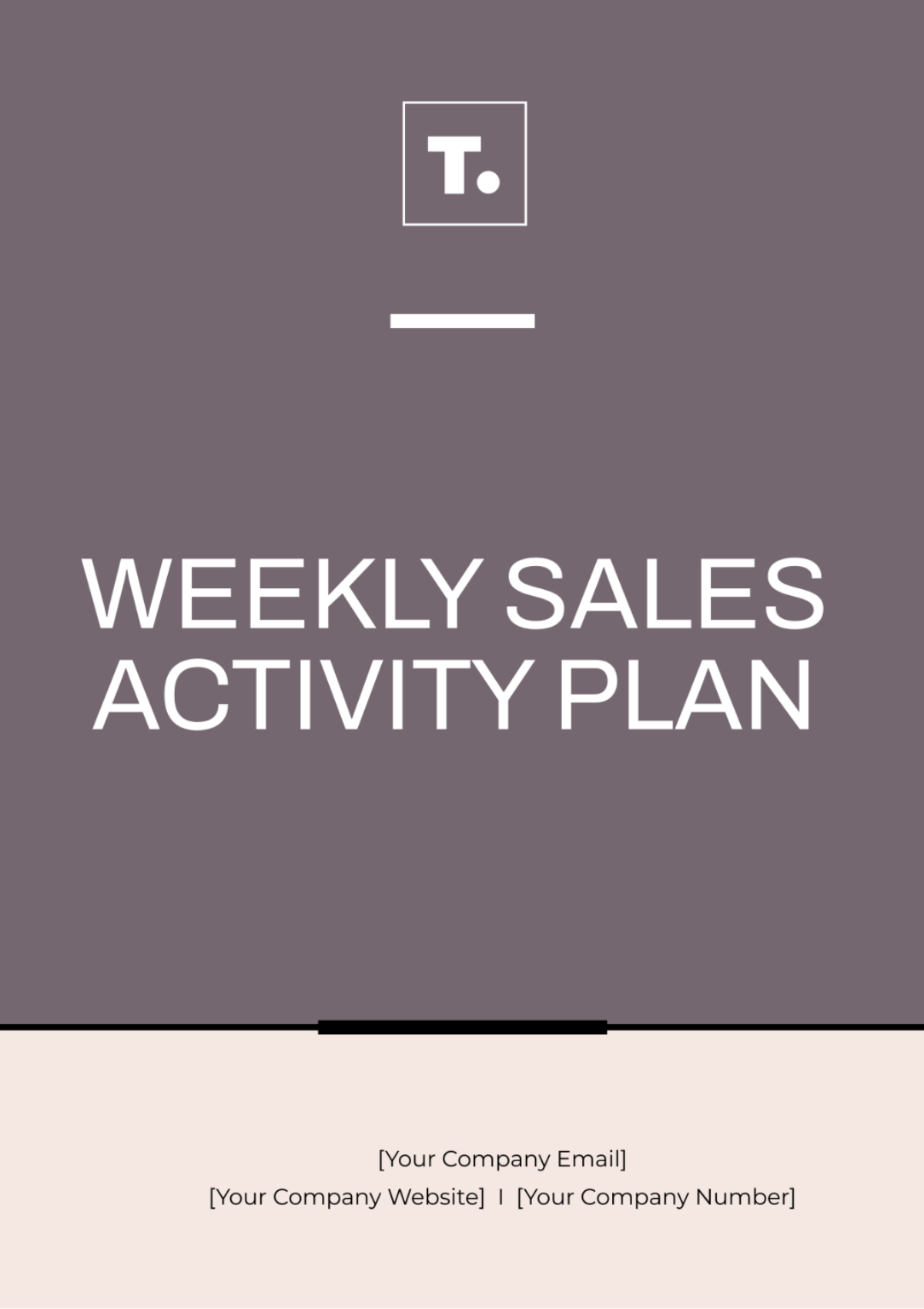 Weekly Sales Activity Plan Template