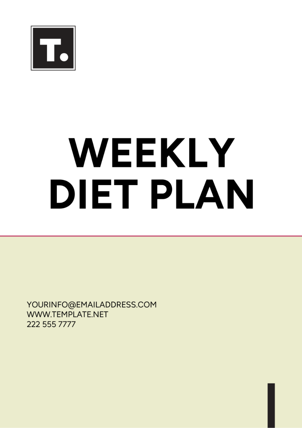 Weekly Diet Plan Template - Edit Online & Download