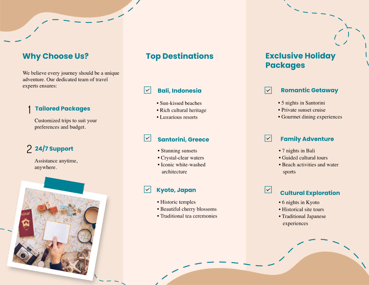 Free Travel Holiday Brochure Template to Edit Online
