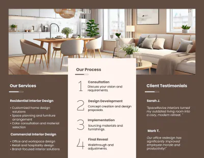 Free Interior Design Brochure Template to Edit Online