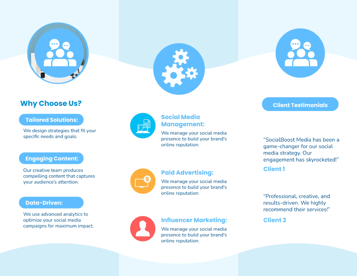 Free Social Media Marketing Brochure Template to Edit Online