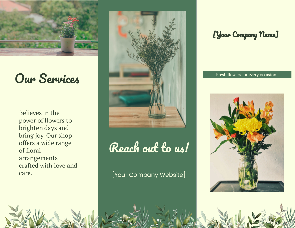 Flower Shop Trifold Brochure