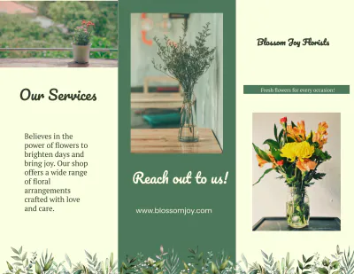 Free Flower Shop Trifold Brochure Template to Edit Online