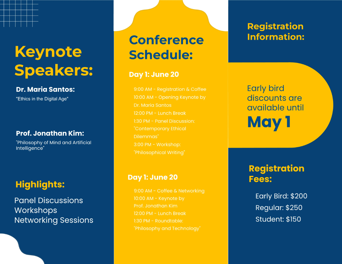 Free Philosophy Conference Brochure Template to Edit Online