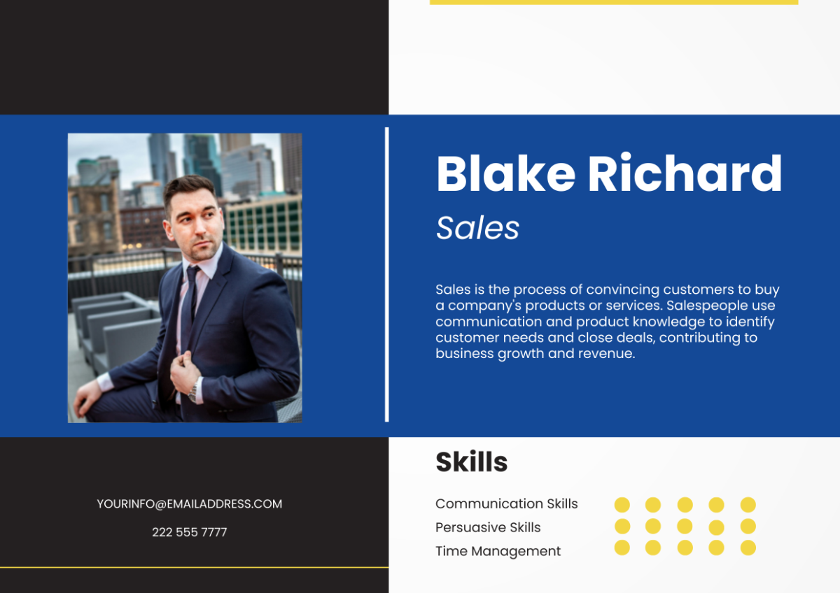 Free CV Sales Half Cover Page Template