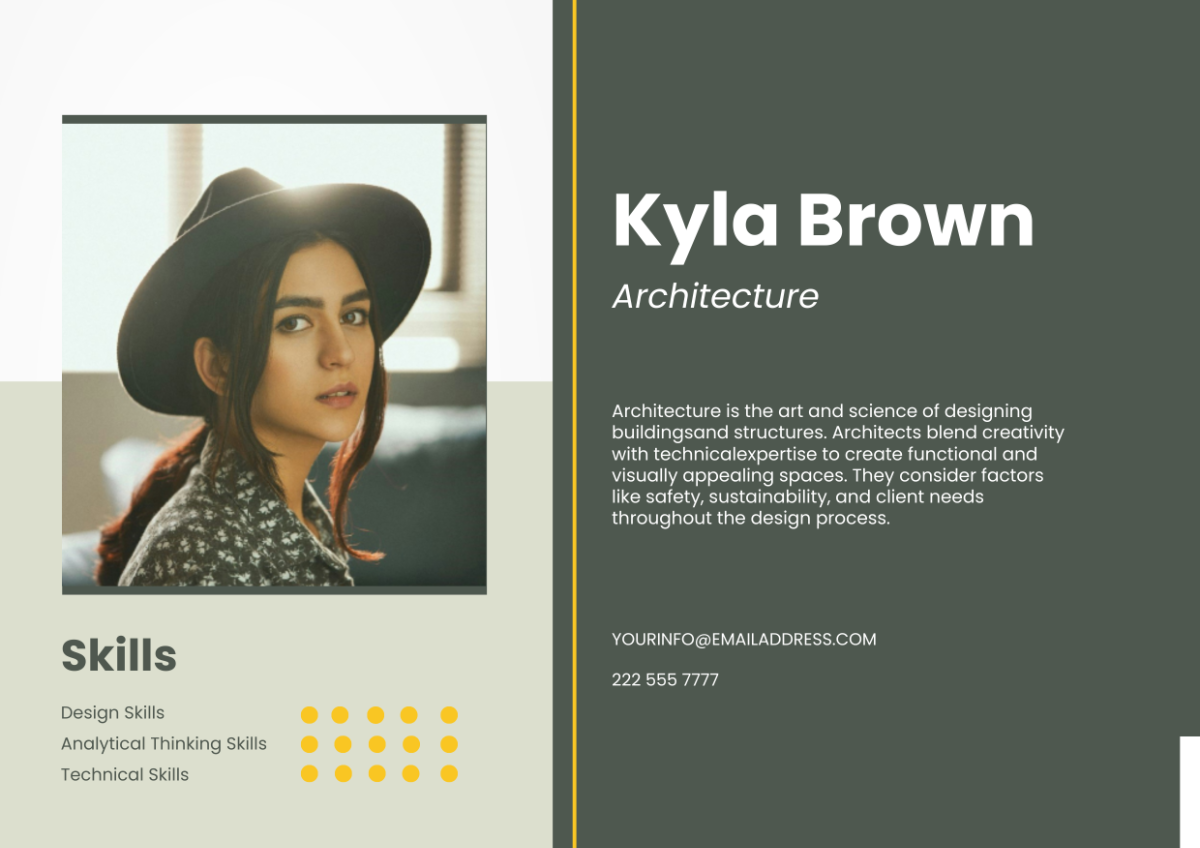 Free CV Architecture Half Cover Page Template 