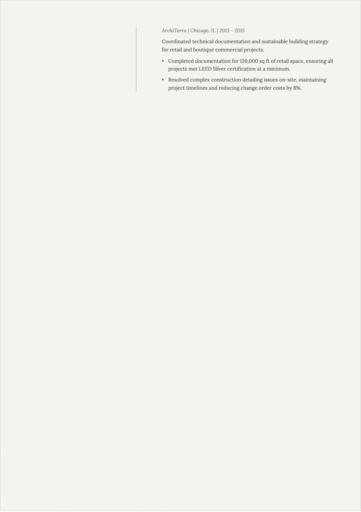 Free CV Architecture Half Cover Page ATS CV Template, AI CV Builder
