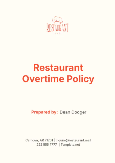 Free Restaurant Overtime Policy Template to Edit Online