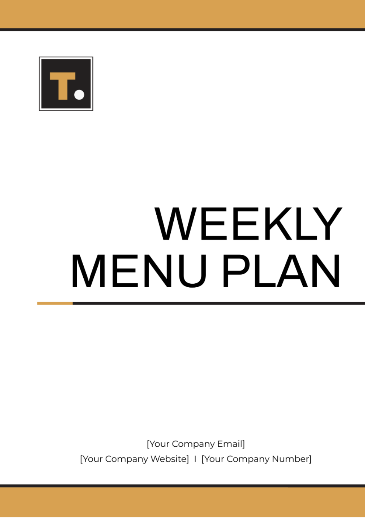 Weekly Menu Plan Template - Edit Online & Download