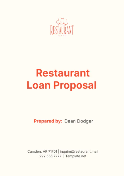 Free Restaurant Loan Proposal Template to Edit Online