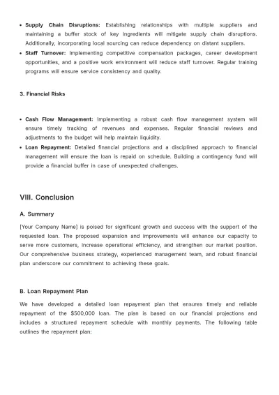 Free Restaurant Loan Proposal Template to Edit Online