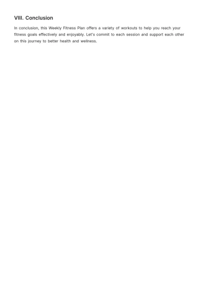 Free Weekly Fitness Plan Template to Edit Online