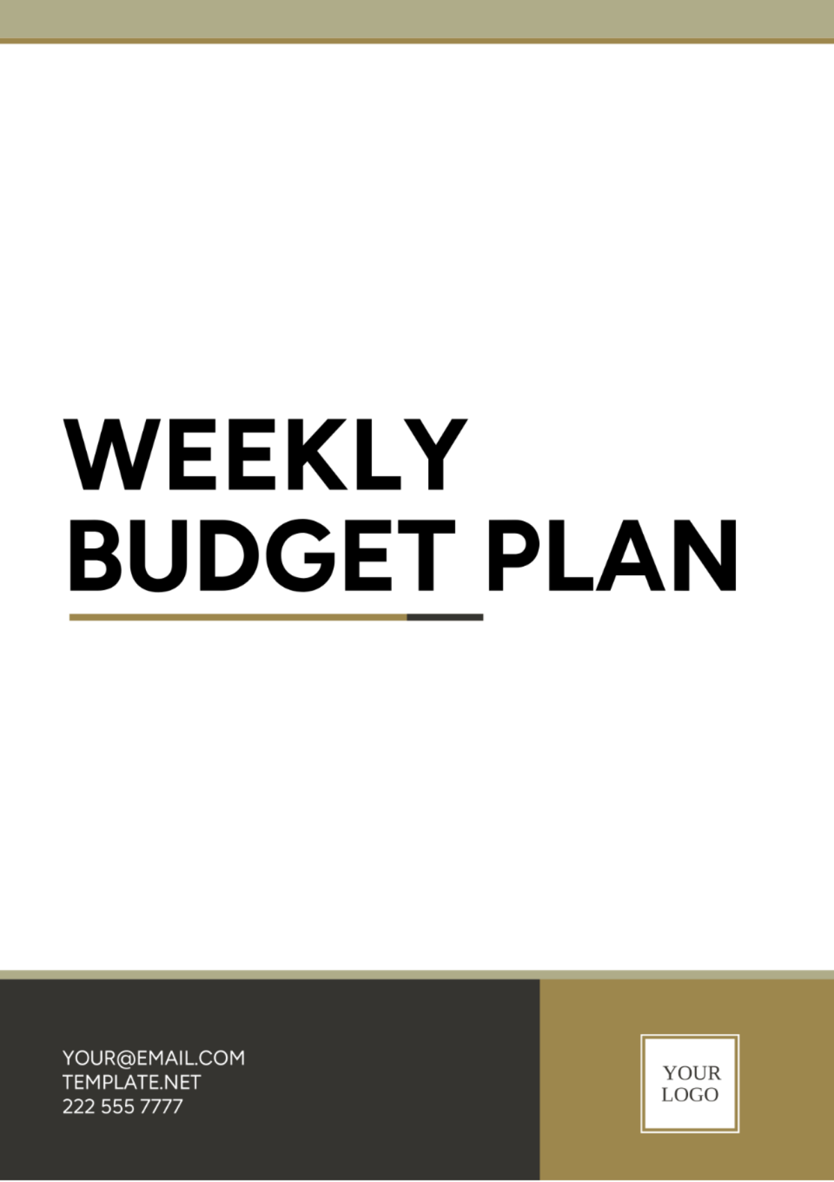 Weekly Budget Plan Template - Edit Online & Download Example | Template.net