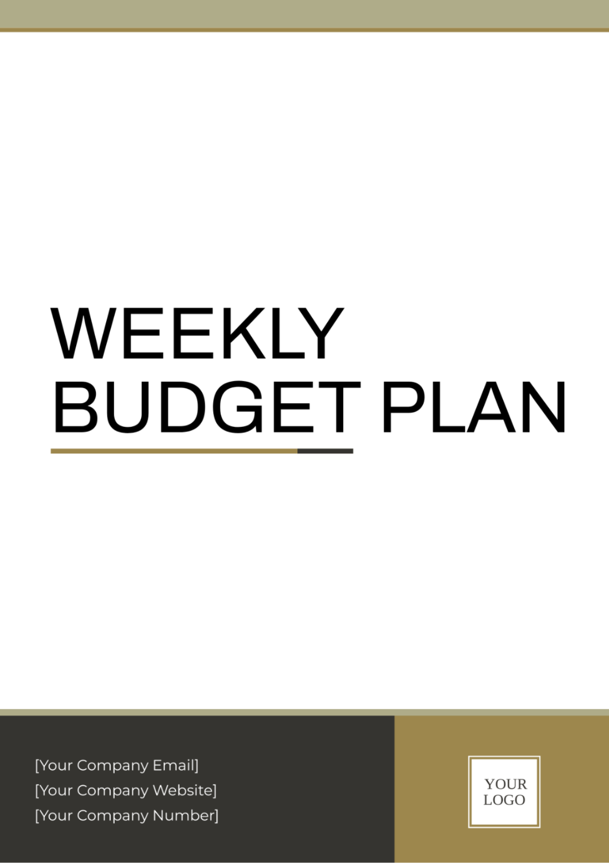 Weekly Budget Plan Template - Edit Online & Download