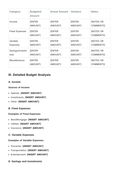 Free Weekly Budget Plan Template to Edit Online