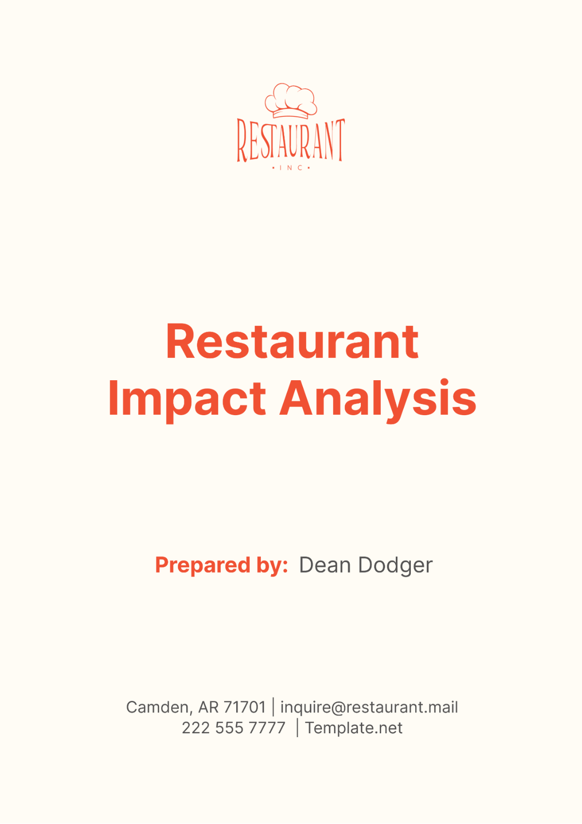 Restaurant Impact Analysis Template - Edit Online & Download