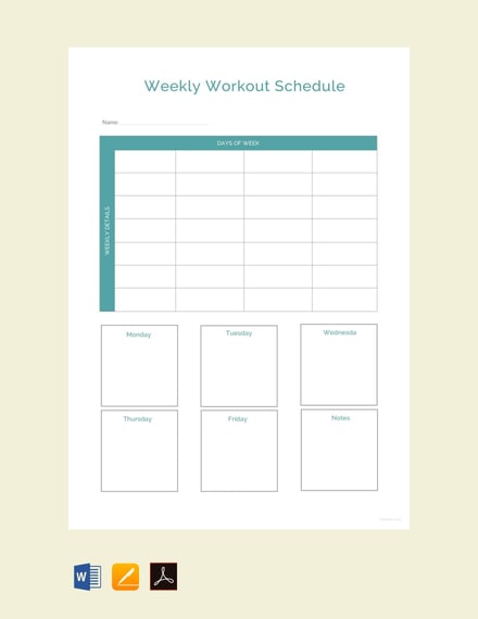 FREE Weekly Weight Training Workout Template: Download 128  Schedules
