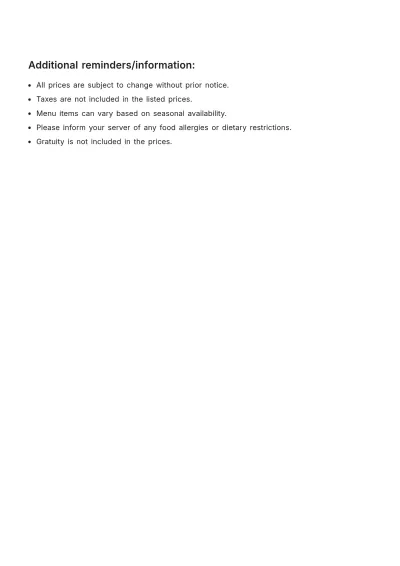 Free Restaurant Menu Price List Template to Edit Online