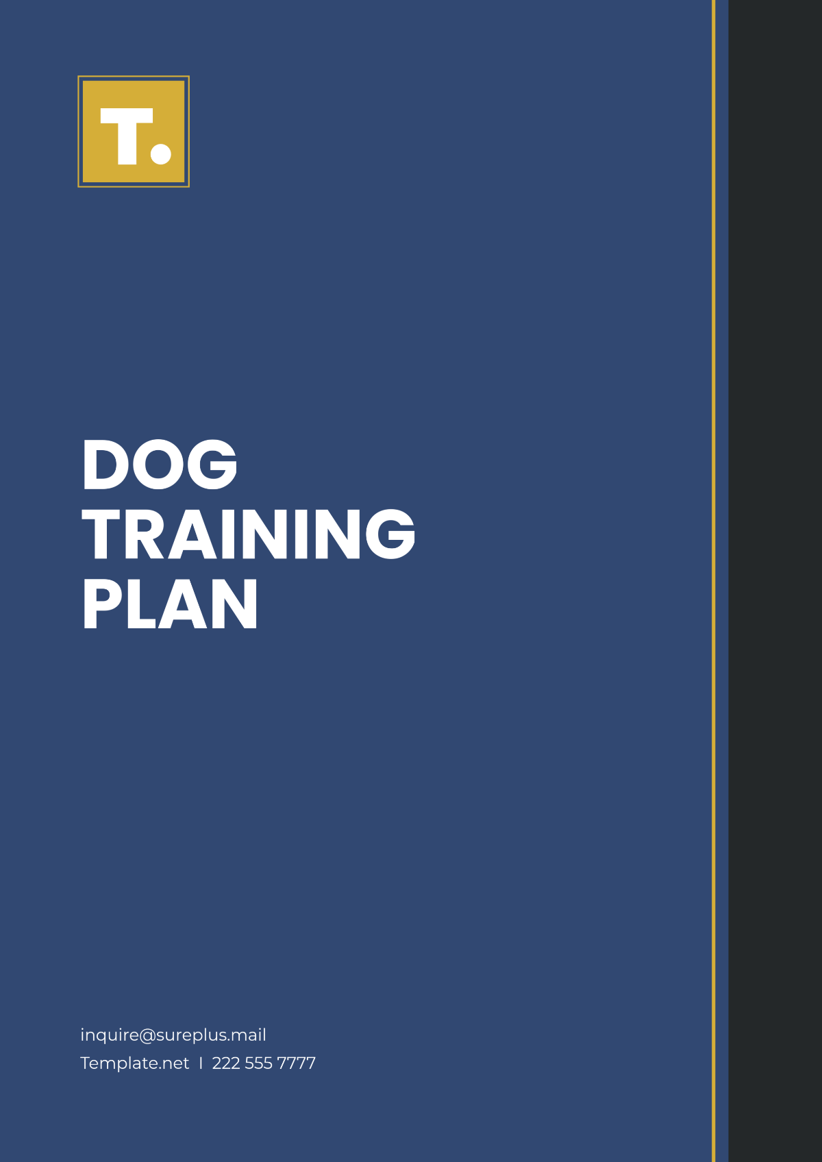 Dog Training Plan Template - Edit Online & Download