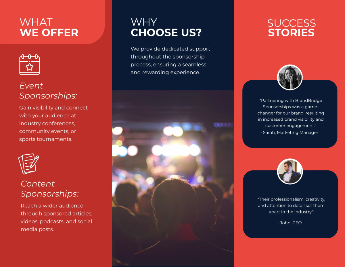 Free Sponsorship Brochure Template to Edit Online