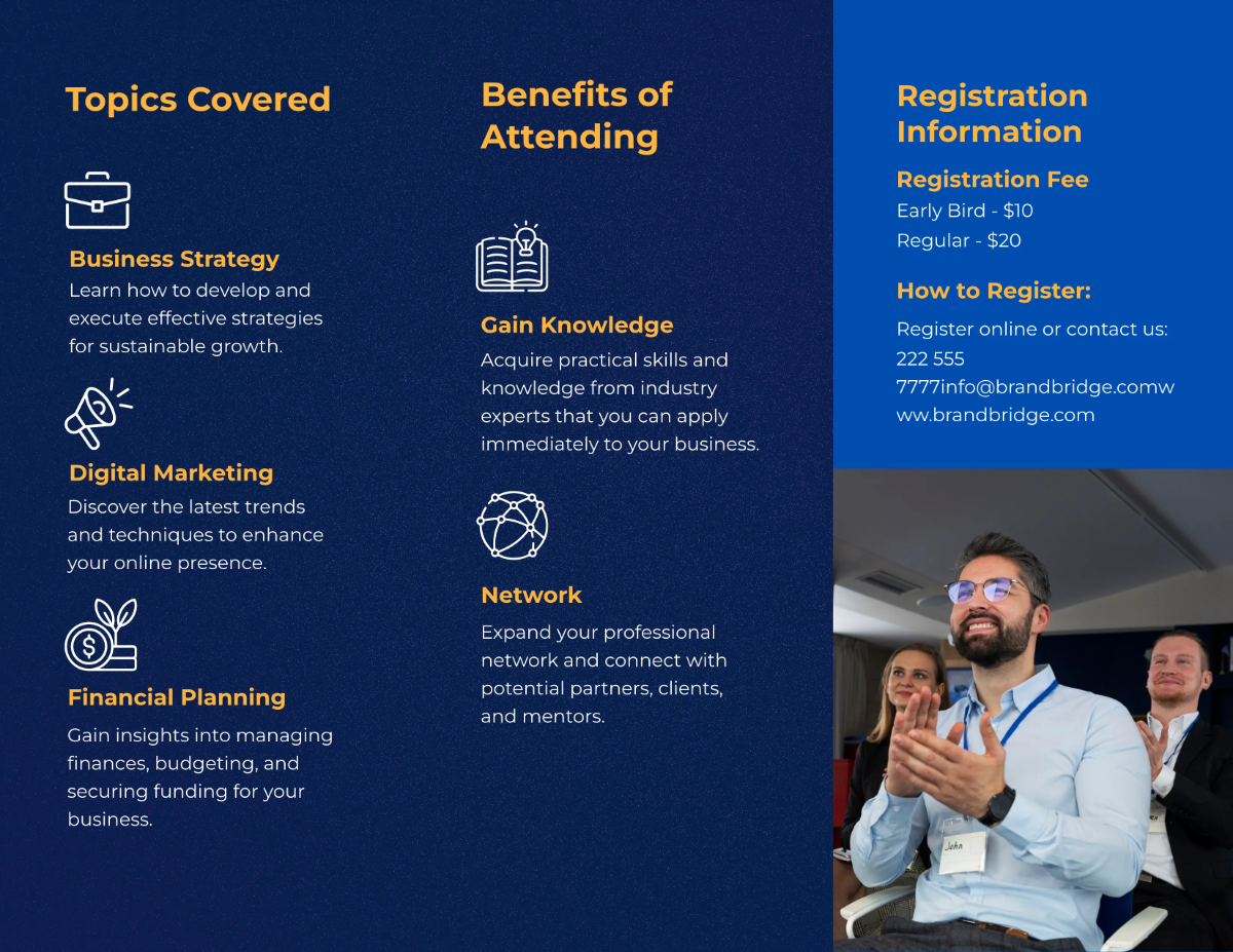 Free Seminar Brochure Template to Edit Online