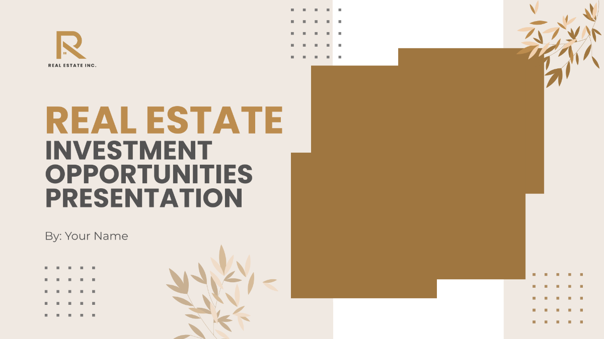 Real Estate Investment Opportunities Presentation