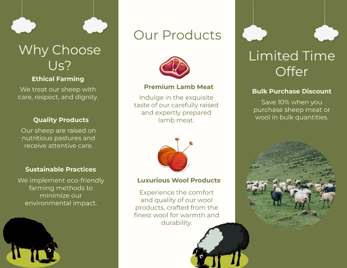 Free Sheep Farm Brochure Template to Edit Online
